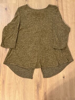 Perch by Blu Pepper Olive Marled Knit Crewneck Sweater